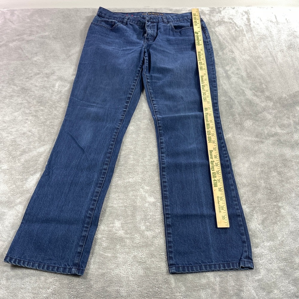 Lauren Ralph Lauren Jeans Womens 10‎ Blue Straight Leg Dark Wash Denim - Picture 2 of 11
